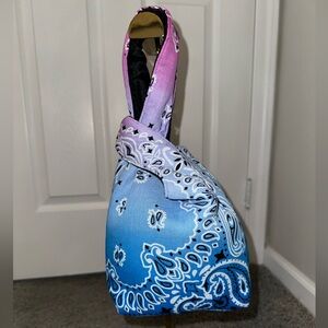 Yaito Blue Tie Dye Paisley Knot Bag